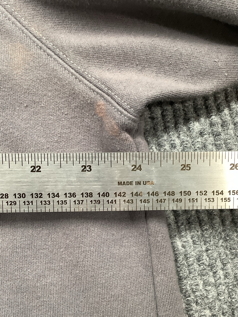The North Face Men's Gray Crewneck Hoodie with Yellow Accent - Picture 3 of 4